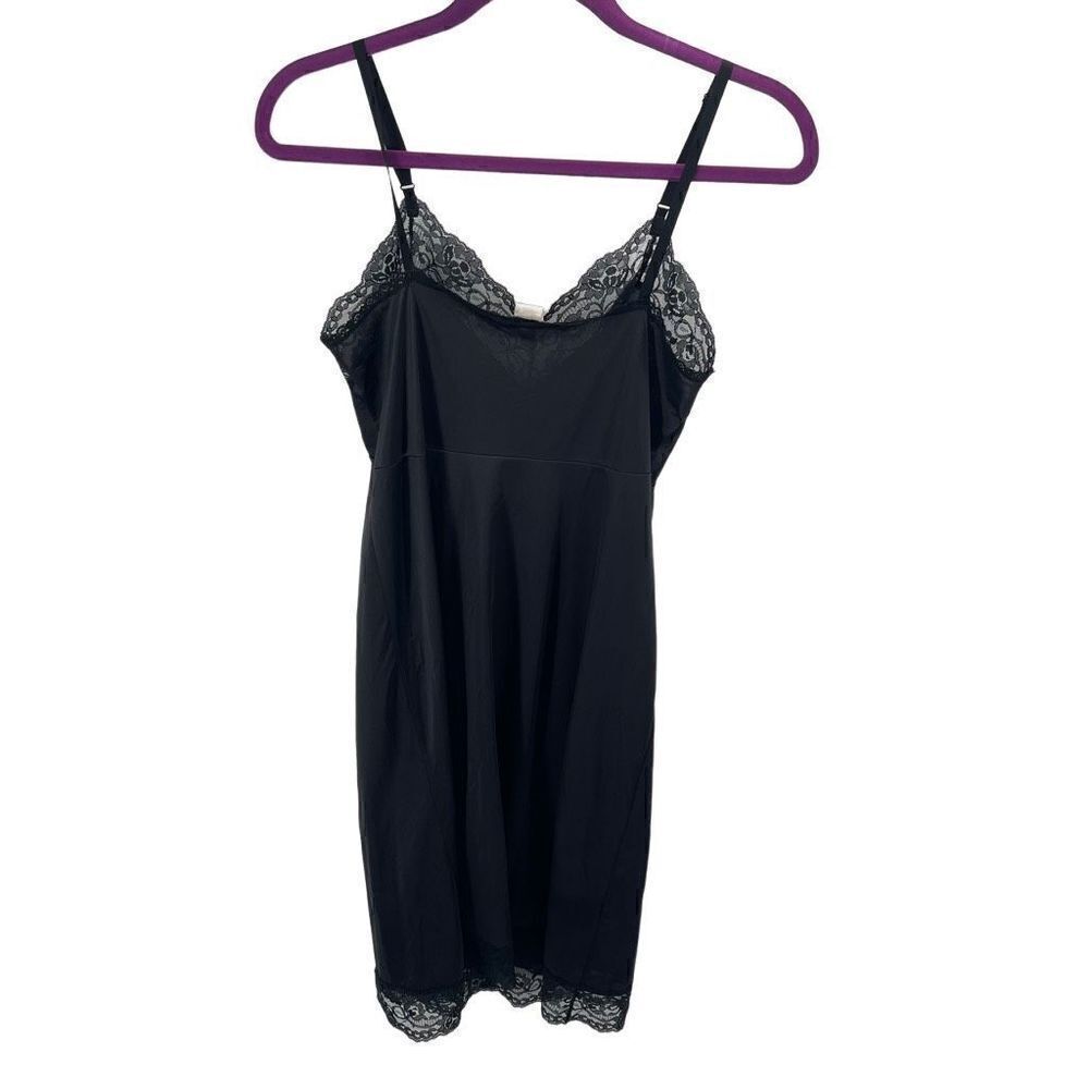 Sliperfection vintage Cami Slip Dress Lace Trim Lingerie Sleeveless Black Size 3